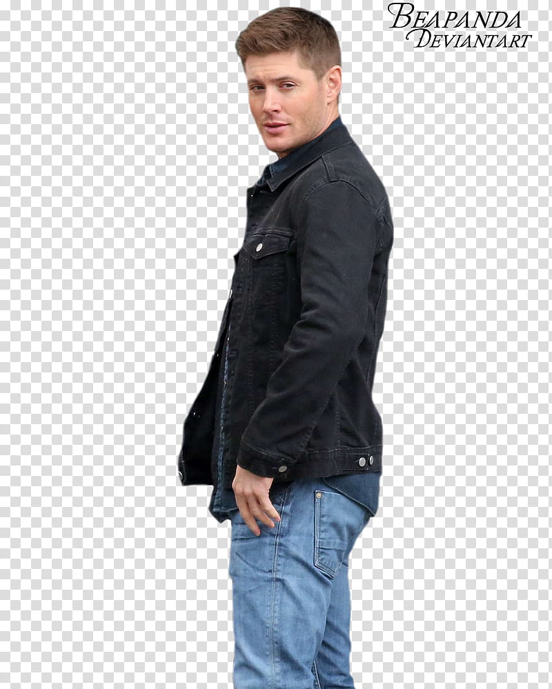 Jensen Ackles, man putting his finger in pocket transparent background PNG clipart