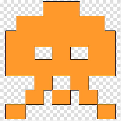 Space Invaders color version , space invader (orange) icon transparent background PNG clipart
