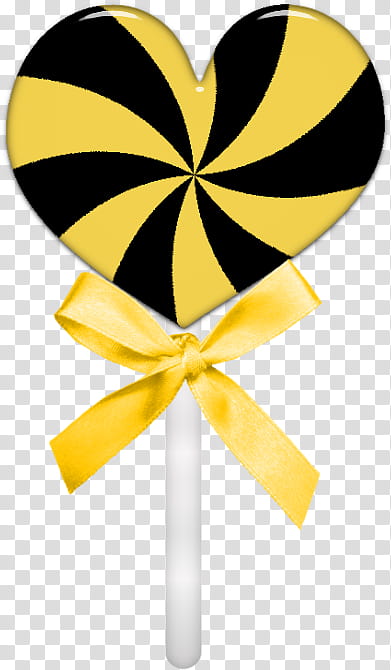 Piruletas s, yellow and black heart lollipop transparent background PNG clipart