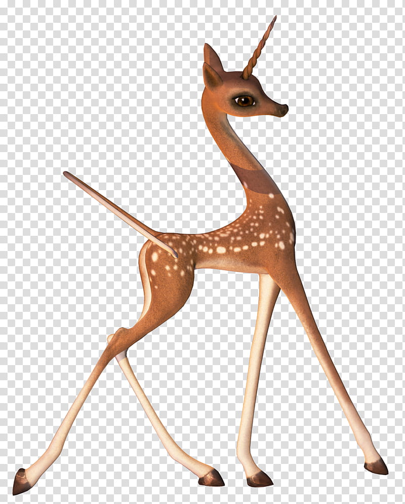 Fantasy Animals  , brown deer with horn transparent background PNG clipart