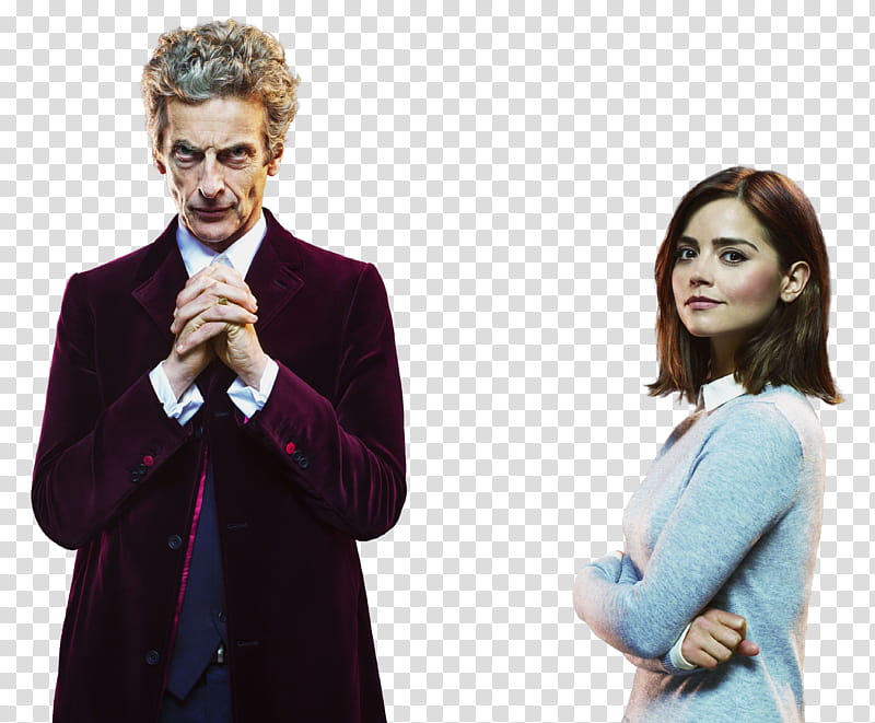 Doctor Who Season , man standing near woman crossing her arms transparent background PNG clipart