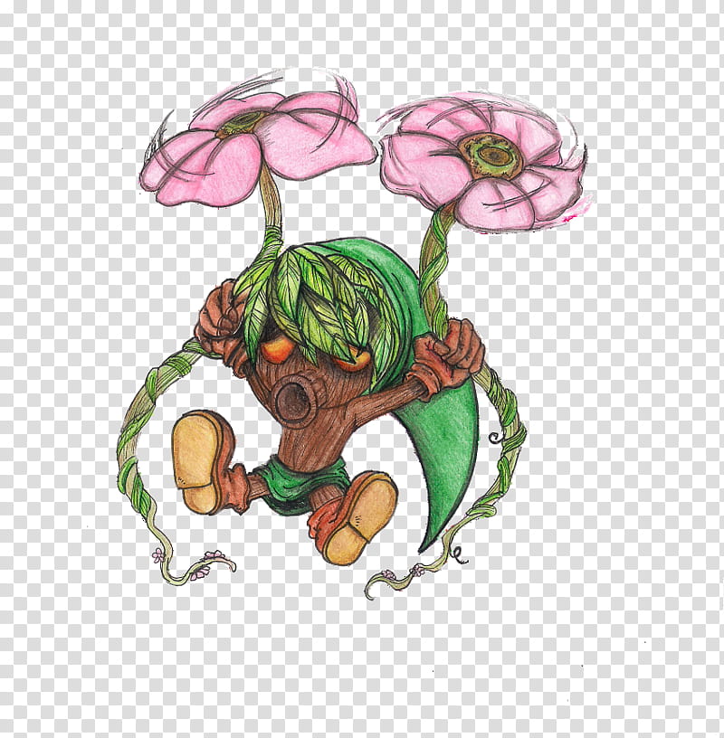 Flower, Legend Of Zelda Majoras Mask, Link, Legend Of Zelda Ocarina Of Time, Drawing, Deku, Goron, Character transparent background PNG clipart
