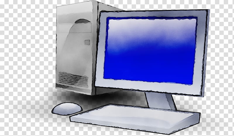 Cartoon Computer, Watercolor, Paint, Wet Ink, Computer Monitors, Output Device, Computer Monitor Accessory, Flatpanel Display transparent background PNG clipart