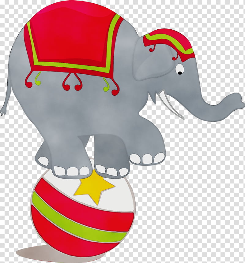 Indian elephant, Watercolor, Paint, Wet Ink, Cartoon, Circus, Performance transparent background PNG clipart