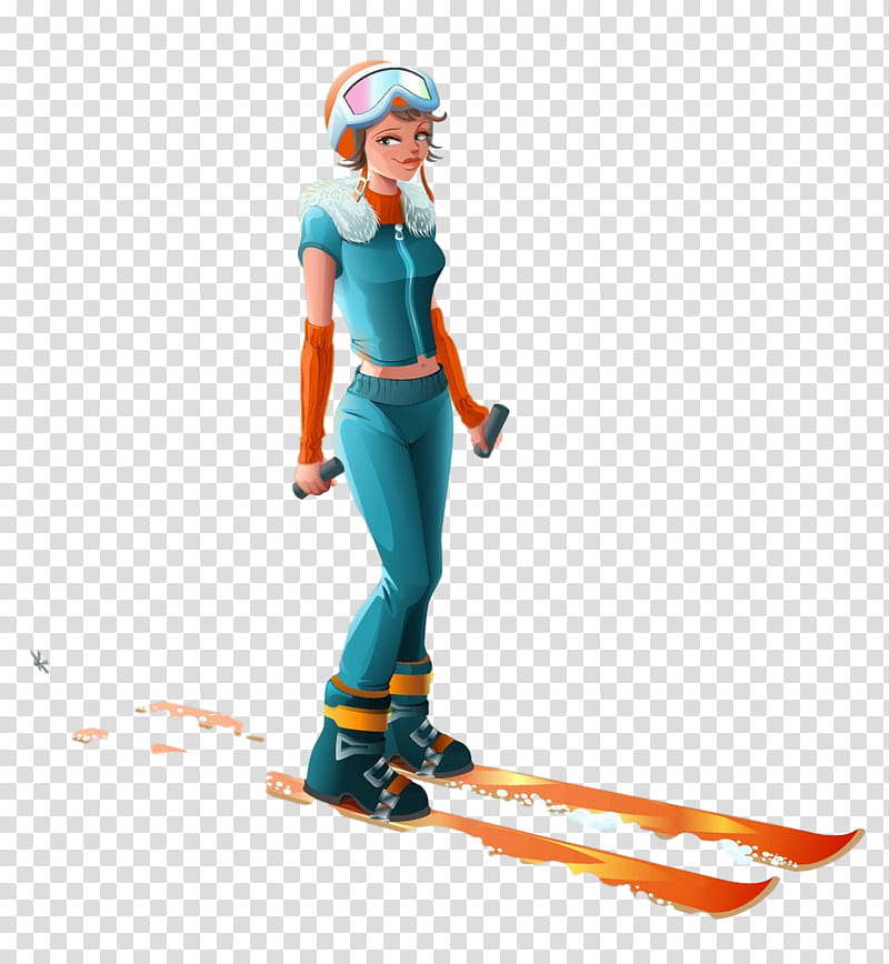Orange, Skier, Footwear, Recreation, Action Figure, Skiing, Figurine, Ski Equipment transparent background PNG clipart