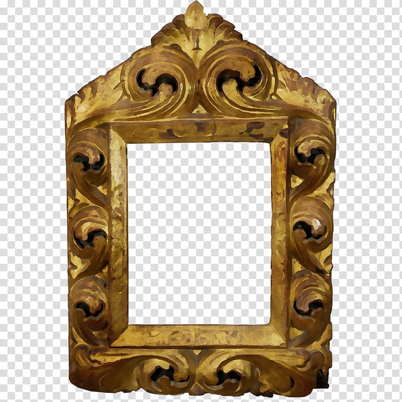Frame Frame, Rectangle M, Frames, Brass, Mirror, Yellow, Antique, Visual Arts transparent background PNG clipart