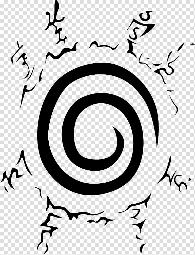 Narutos seal, white and black printed paper transparent background PNG clipart