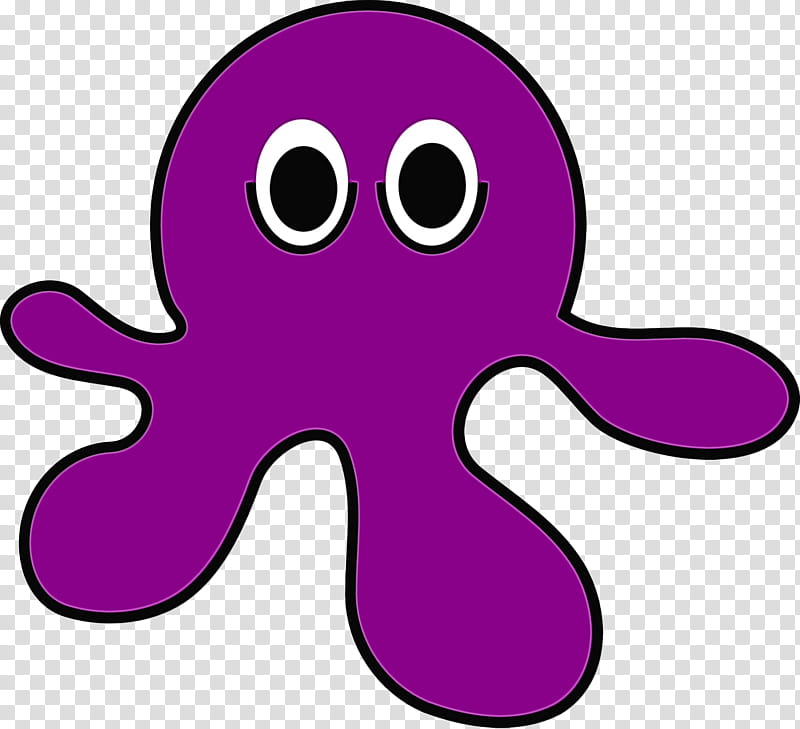 Violet purple pink octopus, Watercolor, Paint, Wet Ink, Cartoon ...