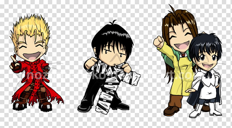 Trigun Chibi Set, Trigun characters transparent background PNG clipart