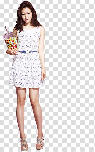 Park Shin Hye byisra, woman holding candy jar transparent background PNG clipart