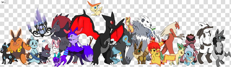 Big pokemon group transparent background PNG clipart