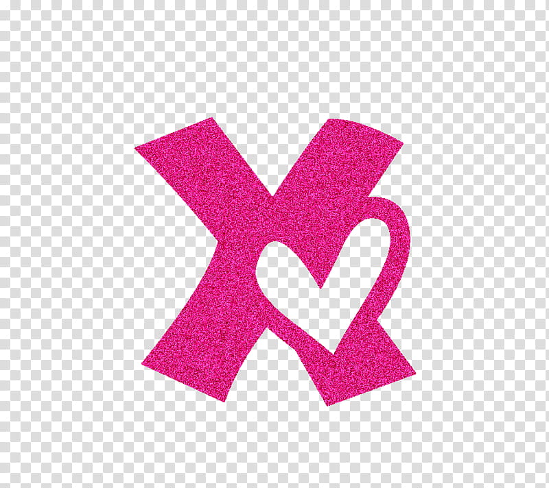 Letras de el abecedario, pink letter X with heart transparent background PNG clipart
