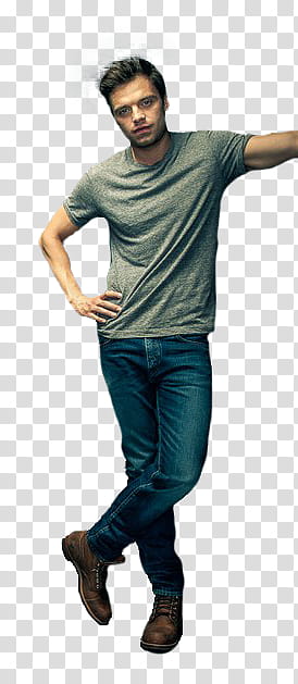 Sebastian Stan, man standing with cross legs and putting right hand on waist transparent background PNG clipart