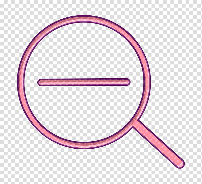 magnifying glass icon out icon searchicons, Zoom Icon, Pink, Circle transparent background PNG clipart