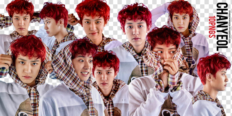 EXO Chanyeol Lucky One, Exo Chanyeol collage transparent background PNG clipart