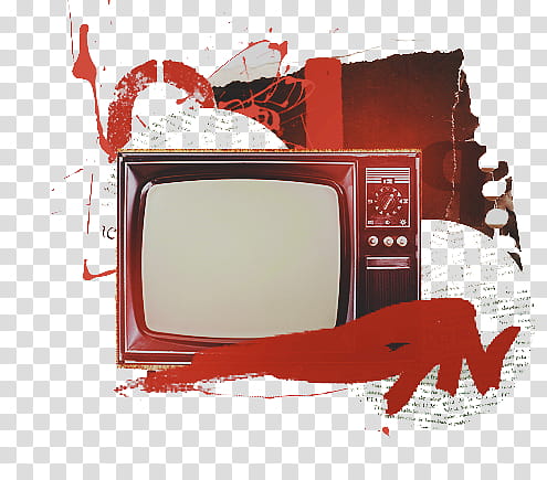 , red CRT TV illustration transparent background PNG clipart