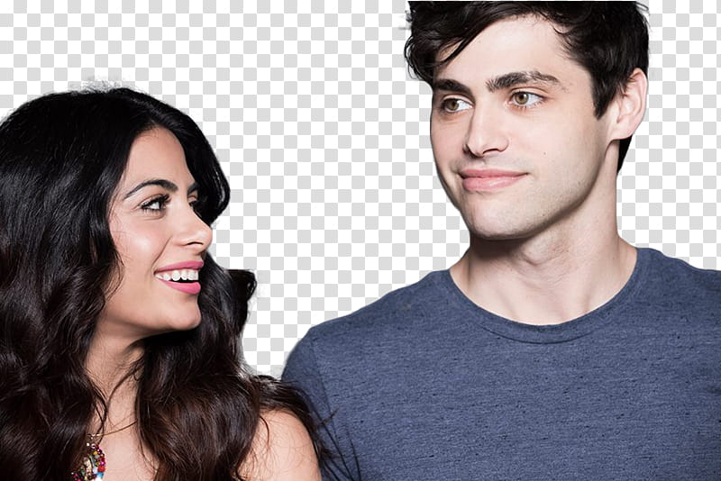 Matthew Daddario y Emeraude Toubia, men's blue crew-neck top transparent background PNG clipart