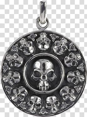 round black skull pendant transparent background PNG clipart