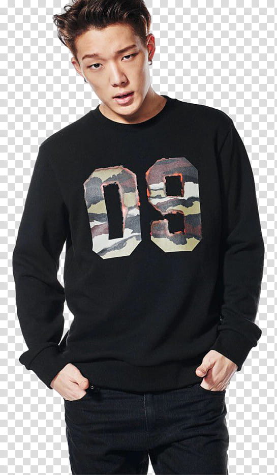 iKON B I n BOB, man in black sweater posing transparent background PNG clipart