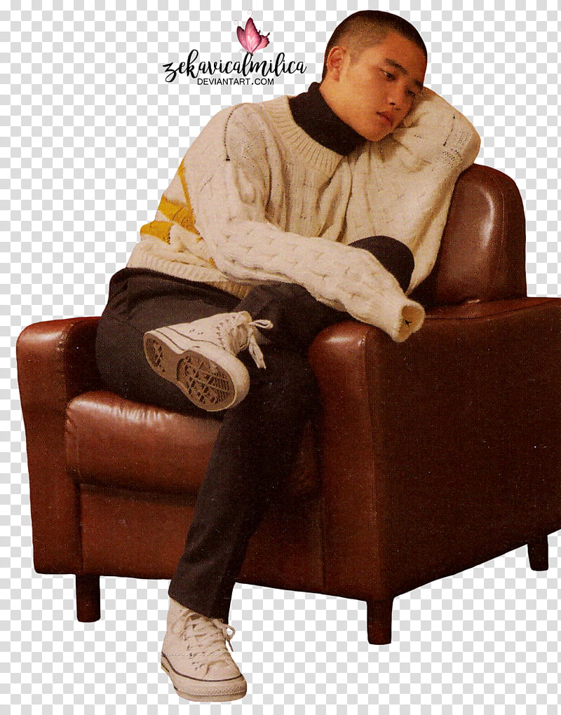 EXO D O Universe, EXO D.O sitting on sofa transparent background PNG clipart