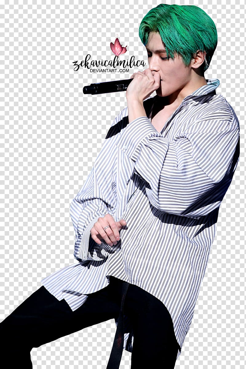 NCT Taeyong  MAMA, man holding microphone transparent background PNG clipart