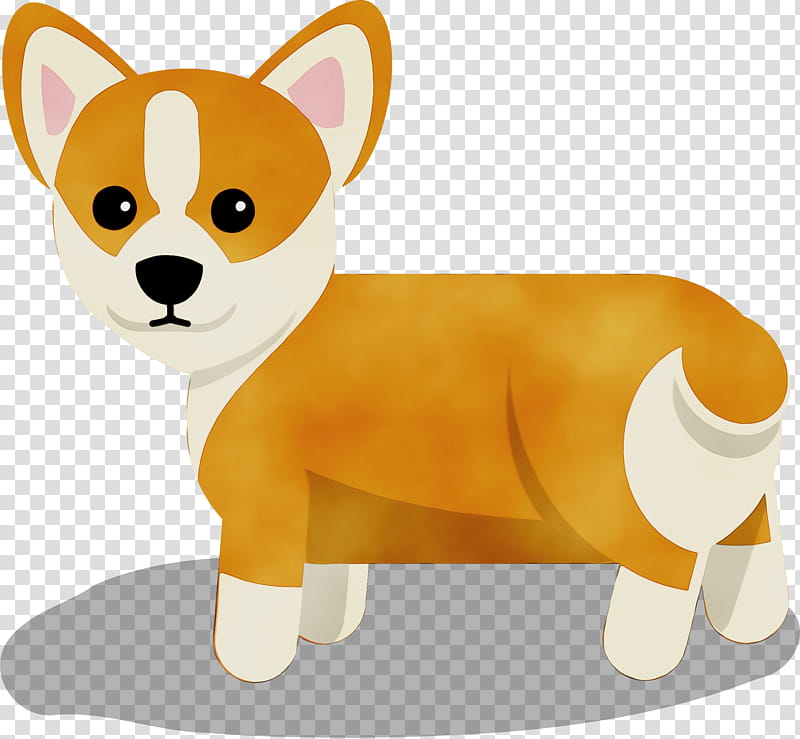 dog animal figure cartoon pembroke welsh corgi chihuahua, Watercolor, Paint, Wet Ink transparent background PNG clipart