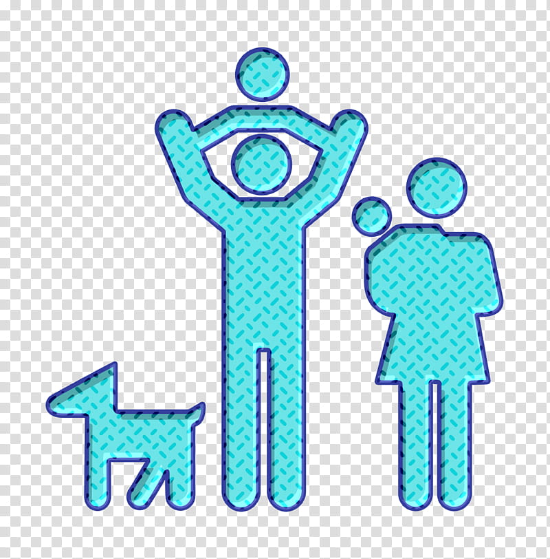 people icon Family group of father and mother with two babies and a dog icon Family Icons icon, Turquoise, Green, Aqua transparent background PNG clipart