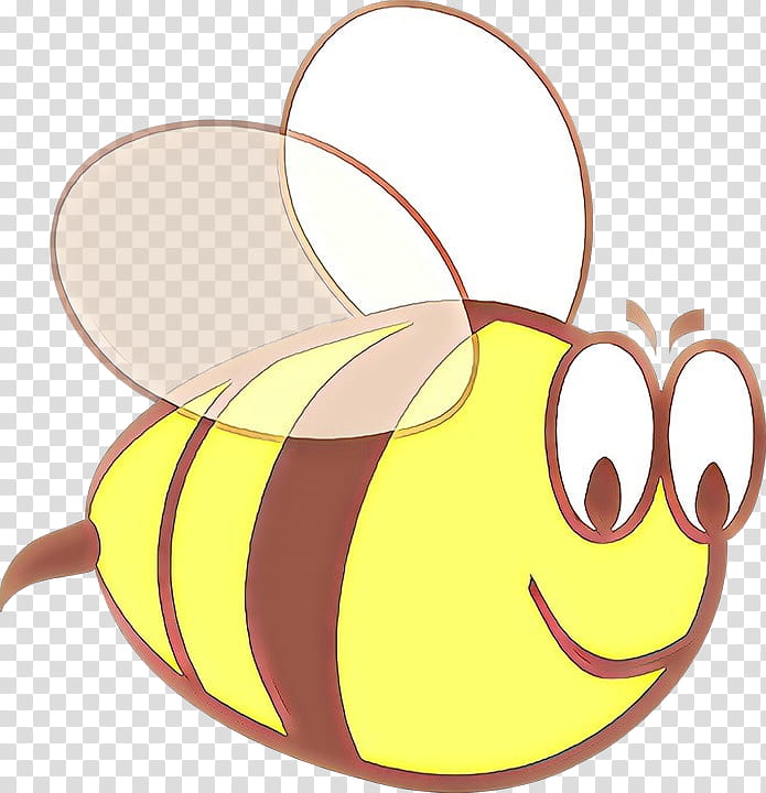 yellow cartoon smile membrane-winged insect honeybee, Membranewinged Insect, Ear transparent background PNG clipart