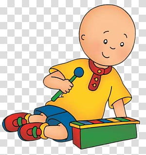 Kids Playing Cartoon Character Television Show Caillou Donkey
