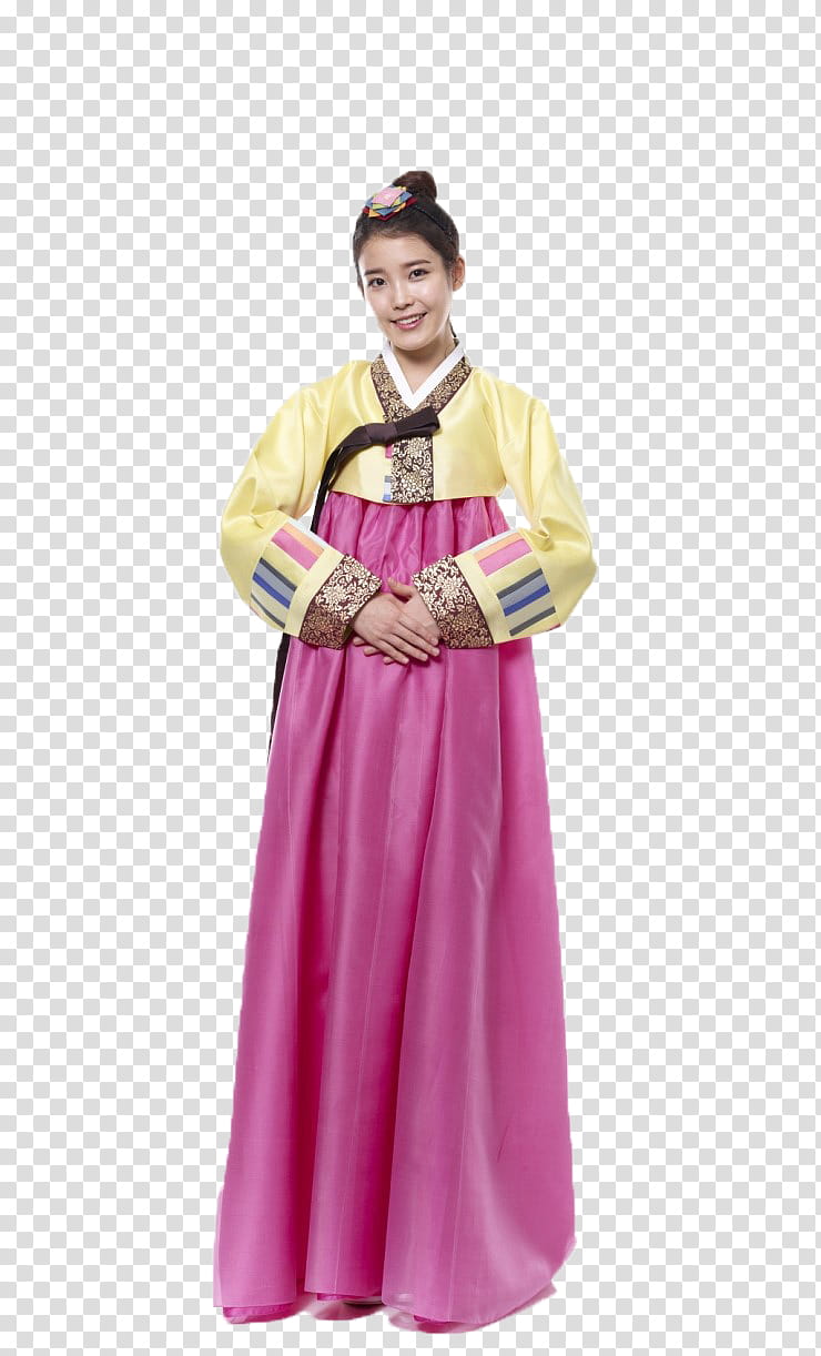 , woman wearing hanbok dress transparent background PNG clipart