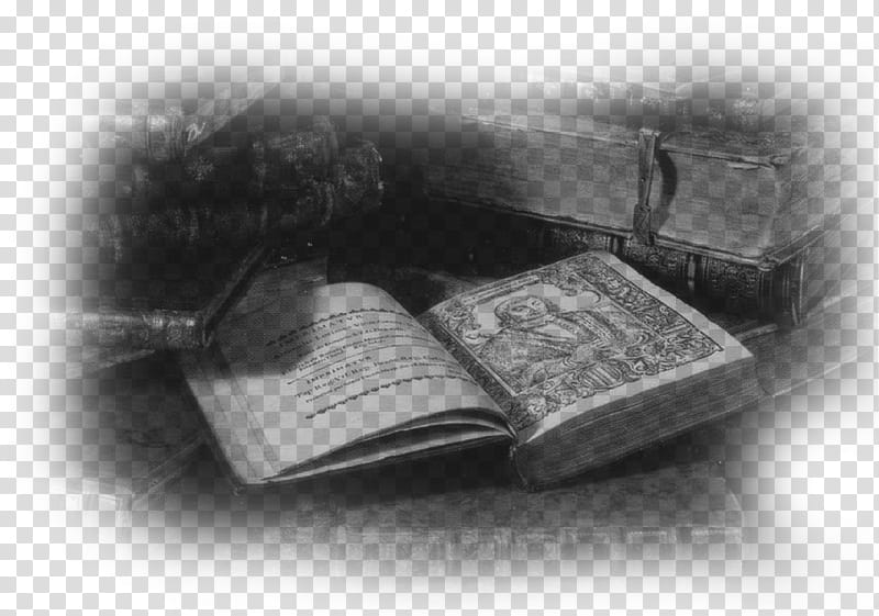Old Books, religious book with open pages on pile of other books transparent background PNG clipart