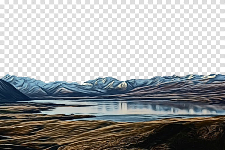 natural landscape nature mountainous landforms sky mountain, Watercolor, Paint, Wet Ink, Wilderness, Mountain Range, Lake, Reflection transparent background PNG clipart