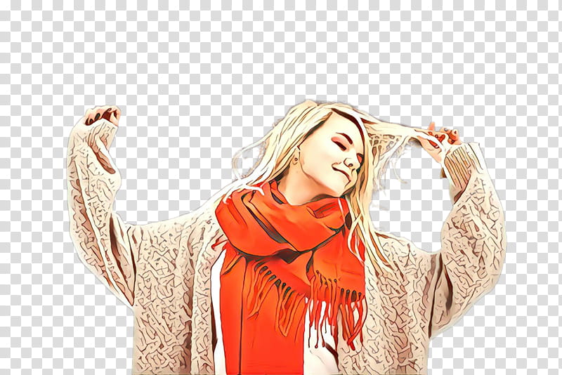 Hair, Cartoon, Scarf, Outerwear, Neck, Stole, Orange, Skin transparent background PNG clipart