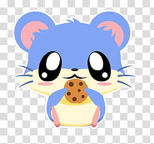 Cute, blue and white hamster illustration transparent background PNG clipart