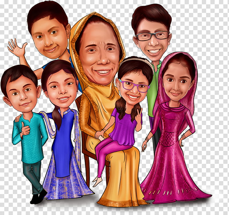 Group Of People, Caricature, Social Group, Family, Gift, Kerala, Cartoon, Child transparent background PNG clipart