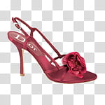fashion shoes icons , , unpaired women's maroon Dior open-toe slingback heel transparent background PNG clipart