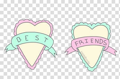 overlays, two heart-shaped best friends arts transparent background PNG clipart