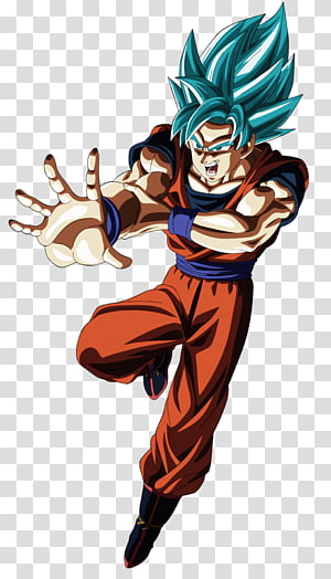 Goku SSJ Blue (costume z) kaioken transparent background PNG