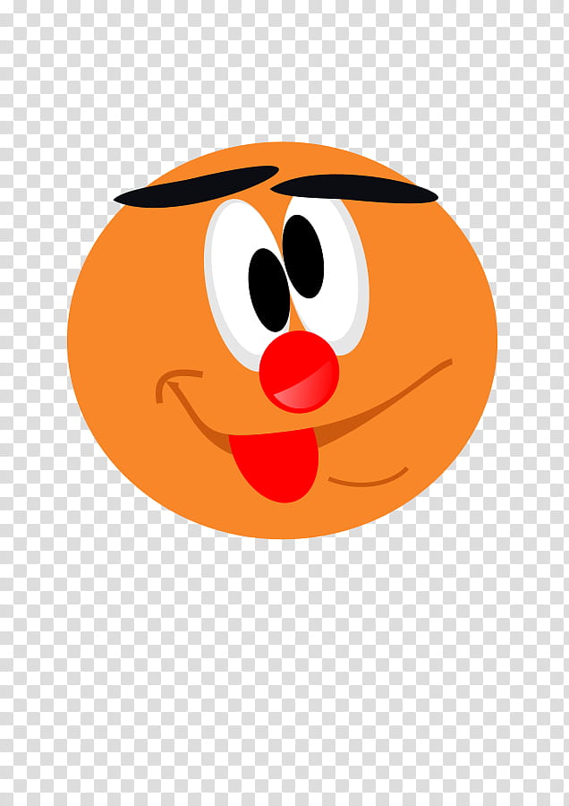 Smiley Face, Crazy, Clown, Humour, Laughter, Sticker, Orange, Circle transparent background PNG clipart