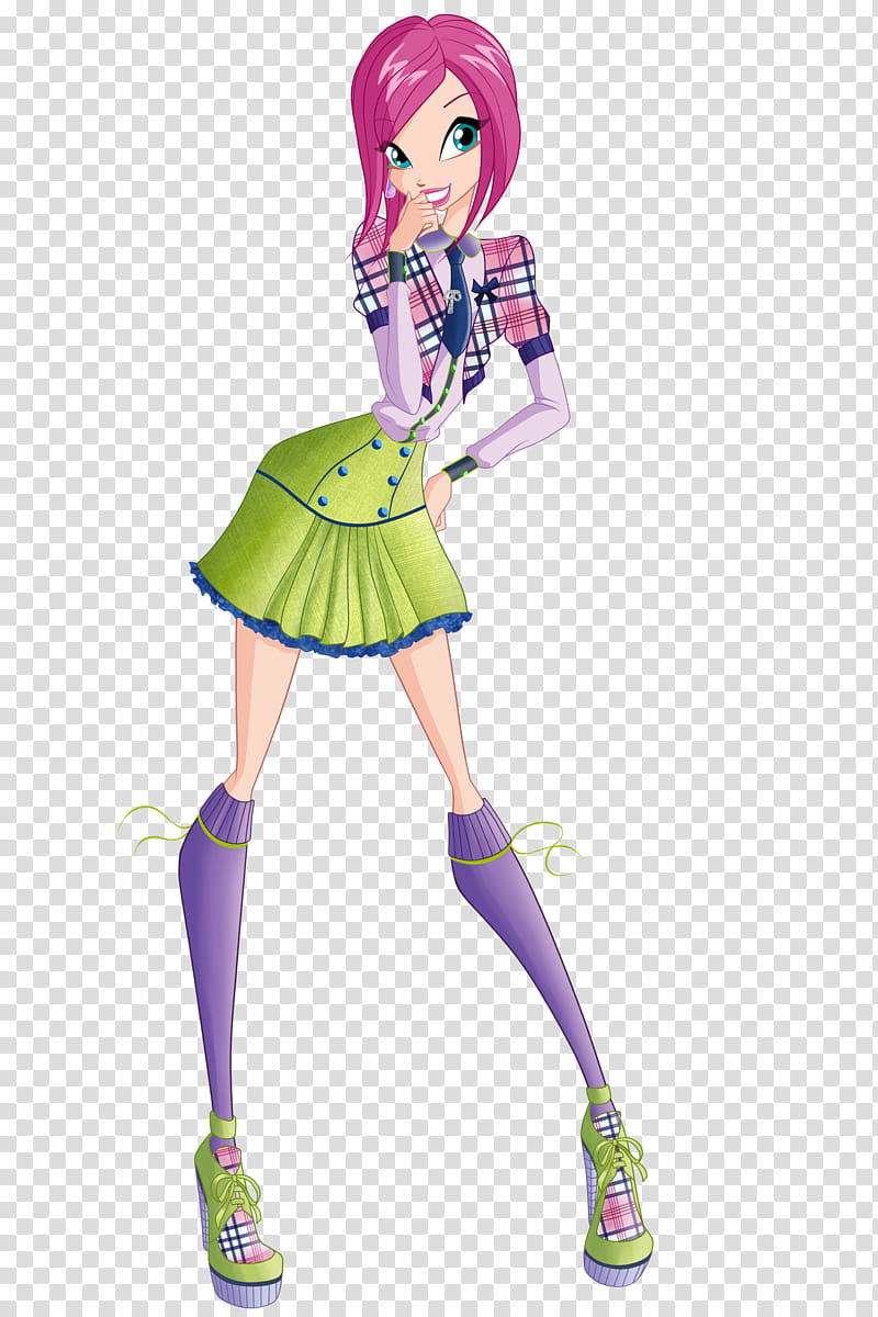 Tecna S Uniform, pink haired female cartoon character transparent background PNG clipart