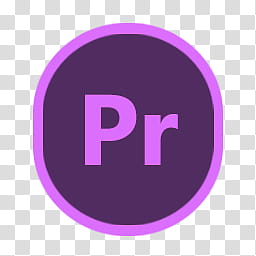 Radial Icon Set , Premiere Pro, oval purple Pr icon transparent background PNG clipart