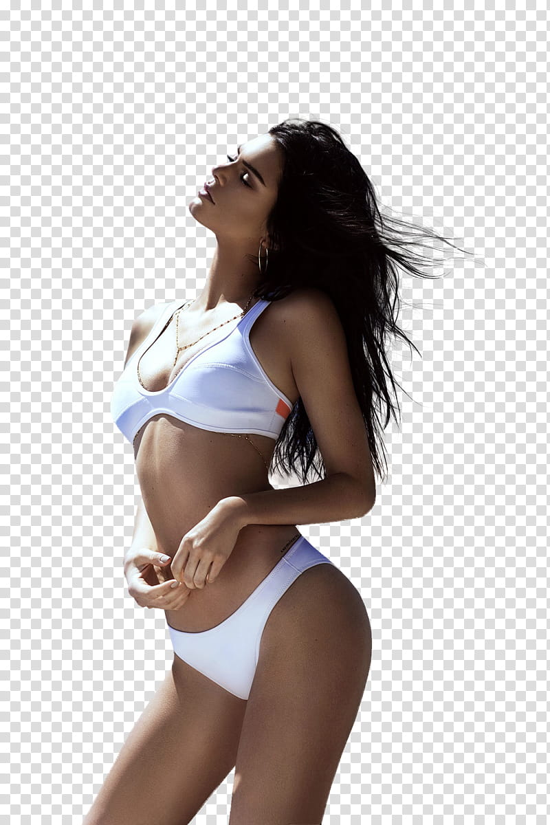 de Kendall Jenner, woman wearing white bikini set transparent background PNG clipart