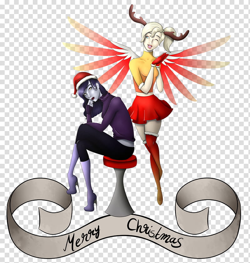 Mercy And Widowmaker Christmas transparent background PNG clipart