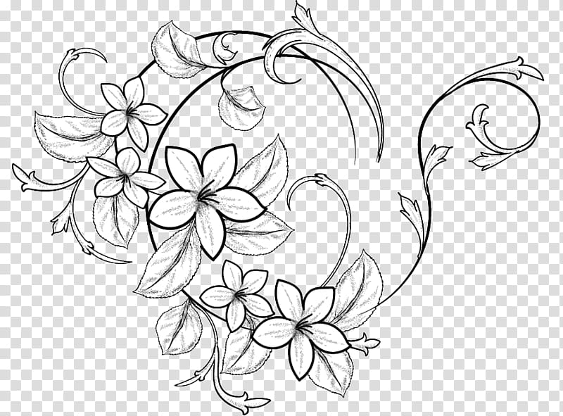 visual art clipart black and white flower