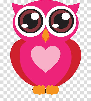 pink and red owl graphic transparent background PNG clipart