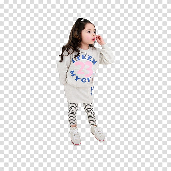 Ulzzang Kid, girl in white sweater transparent background PNG clipart