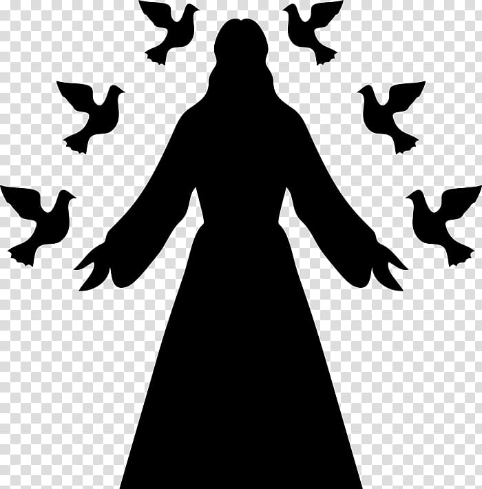 Jesus, Silhouette, Christianity, Calvary, Christian Cross, Drawing, Dress, Blackandwhite transparent background PNG clipart