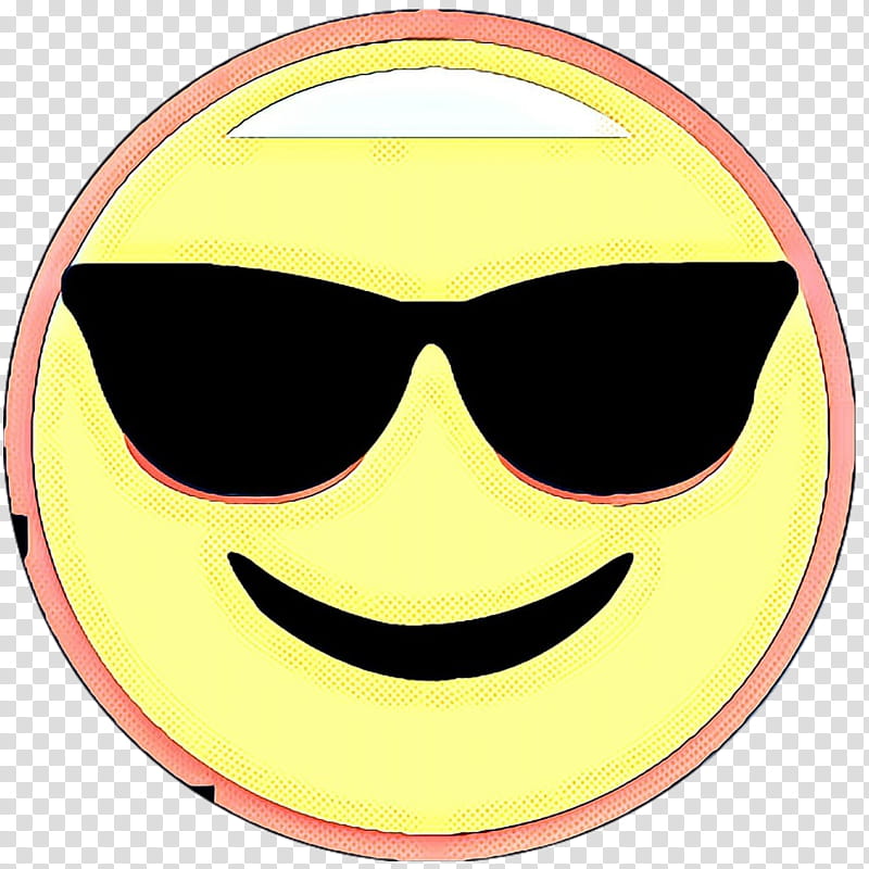 Smiley Face, Pop Art, Retro, Vintage, Sunglasses, Goggles, Yellow, Text Messaging transparent background PNG clipart