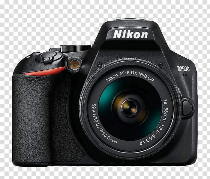Camera Lens, Nikon D3500, Digital Slr, Nikon DX Format, Nikon Afp Dx Nikkor Zoom 1855mm F3556g Vr, Singlelens Reflex Camera, Autofocus, System Camera transparent background PNG clipart