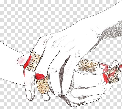  hands with bandages and bloods illustration transparent background PNG clipart